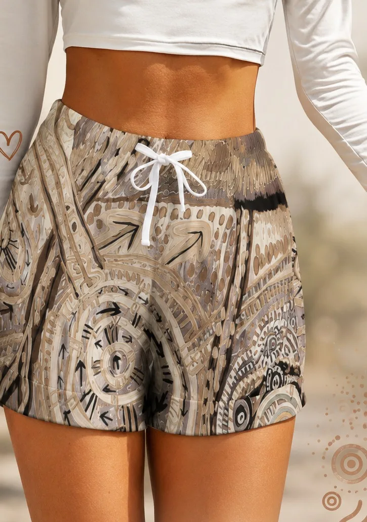Emu Dreaming Shorts — the ochre and black colourway