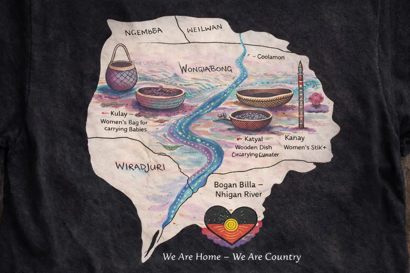 Nyngan Tee — the Country map print, photographed close