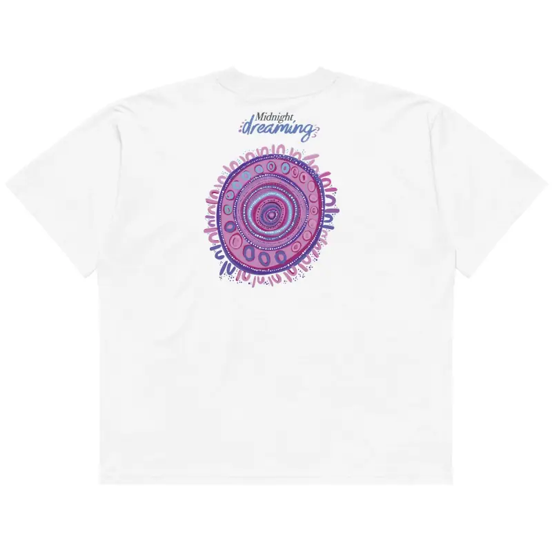 Unisex Organic Oversized High Neck T-shirt — Midnight Dreaming (view 3)