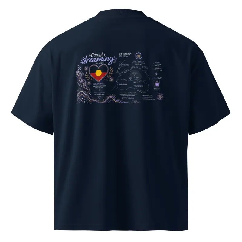 Unisex Organic Oversized High Neck T-shirt — Midnight Dreaming (view 2)