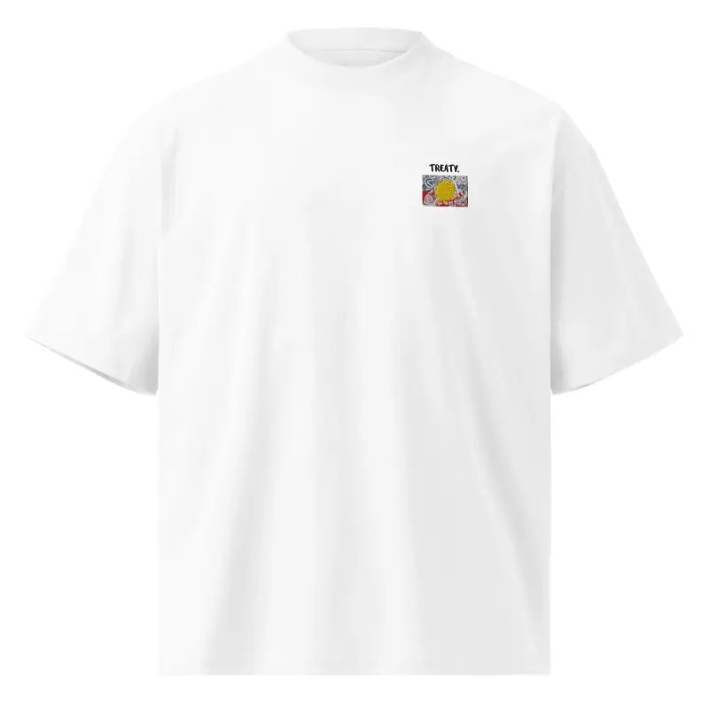Unisex Organic Oversized High Neck T-shirt — Midnight Dreaming (view 5)