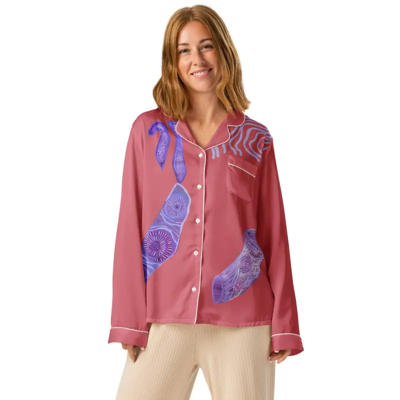 Women’s Long Sleeve Pajama Top — Midnight Dreaming (view 3)