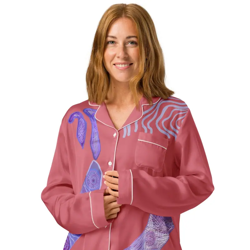 Women’s Long Sleeve Pajama Top — Midnight Dreaming (view 4)