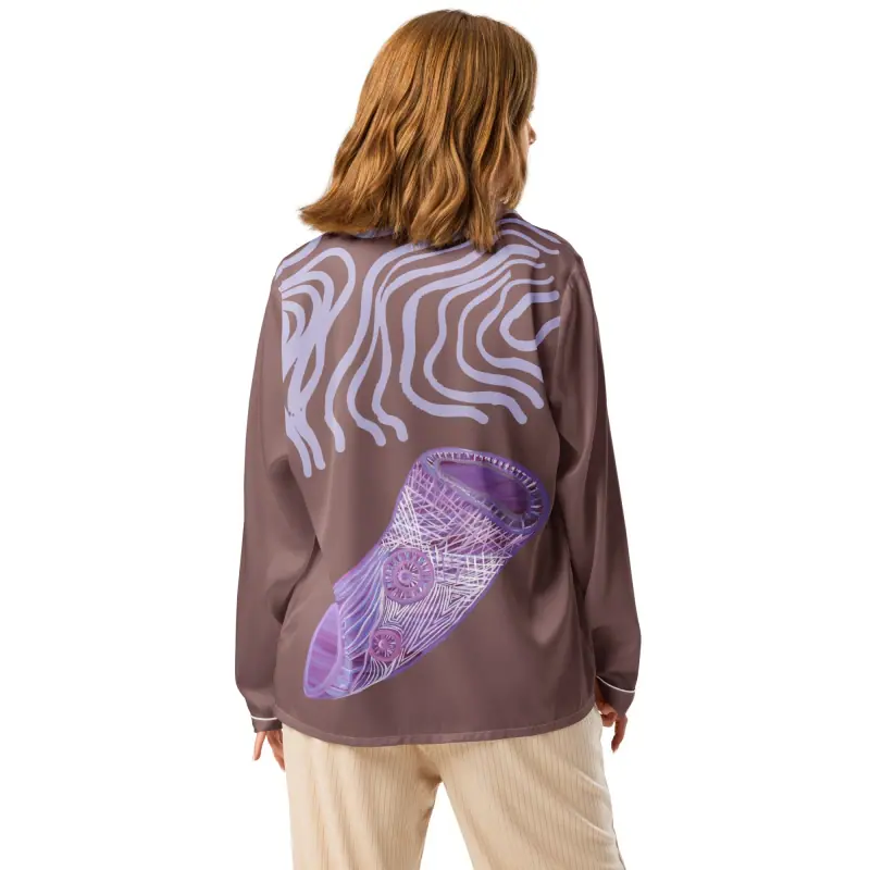 Women’s Long Sleeve Pajama Top — Midnight Dreaming (view 2)