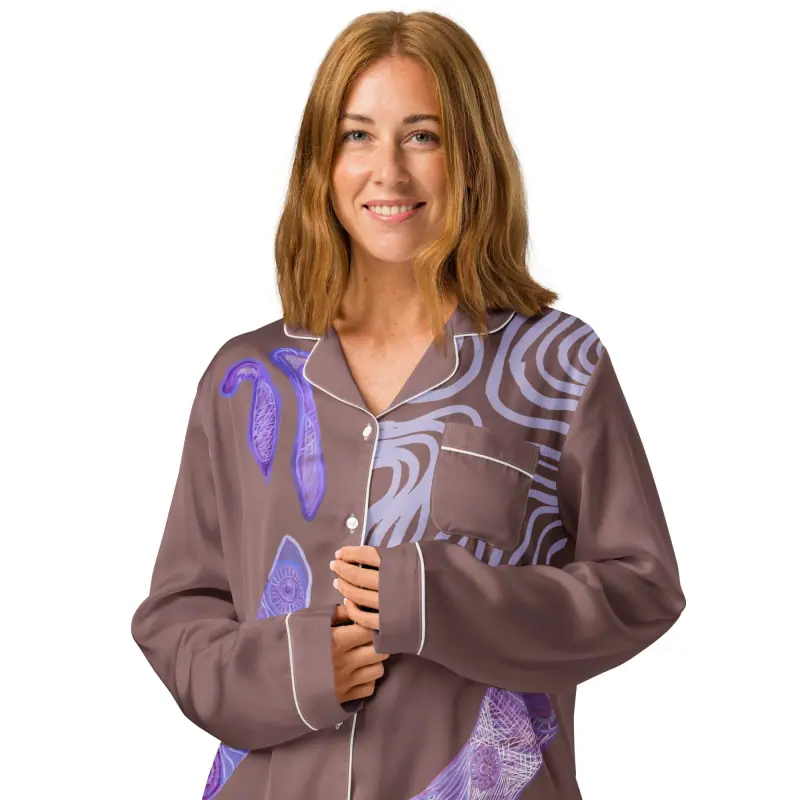 Women’s Long Sleeve Pajama Top — Midnight Dreaming (view 4)