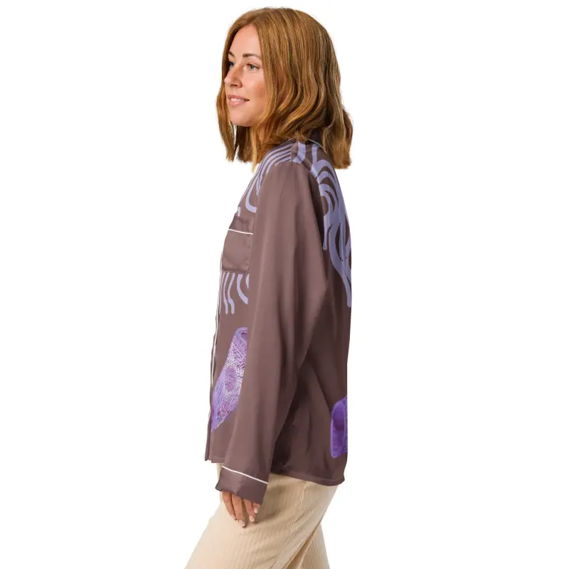 Women’s Long Sleeve Pajama Top — Midnight Dreaming (view 5)