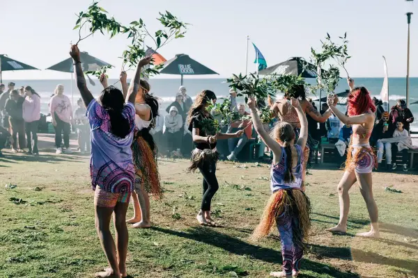 Midnight Dreaming dancers performing on the beach