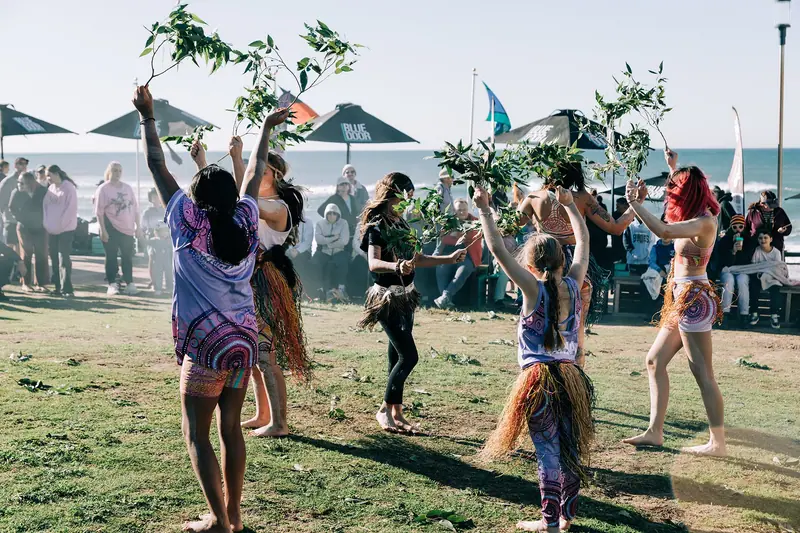 Midnight Dreaming dancers performing on the beach
