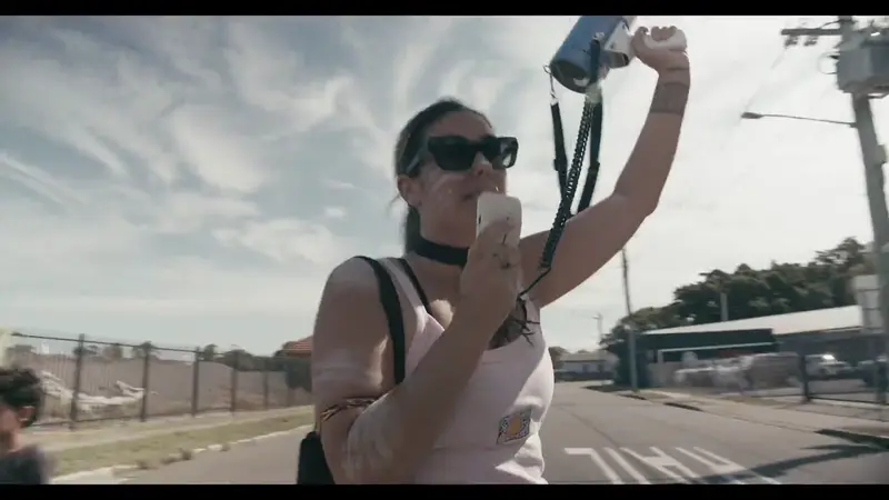Community march — a still from the Midnight Dreaming community film